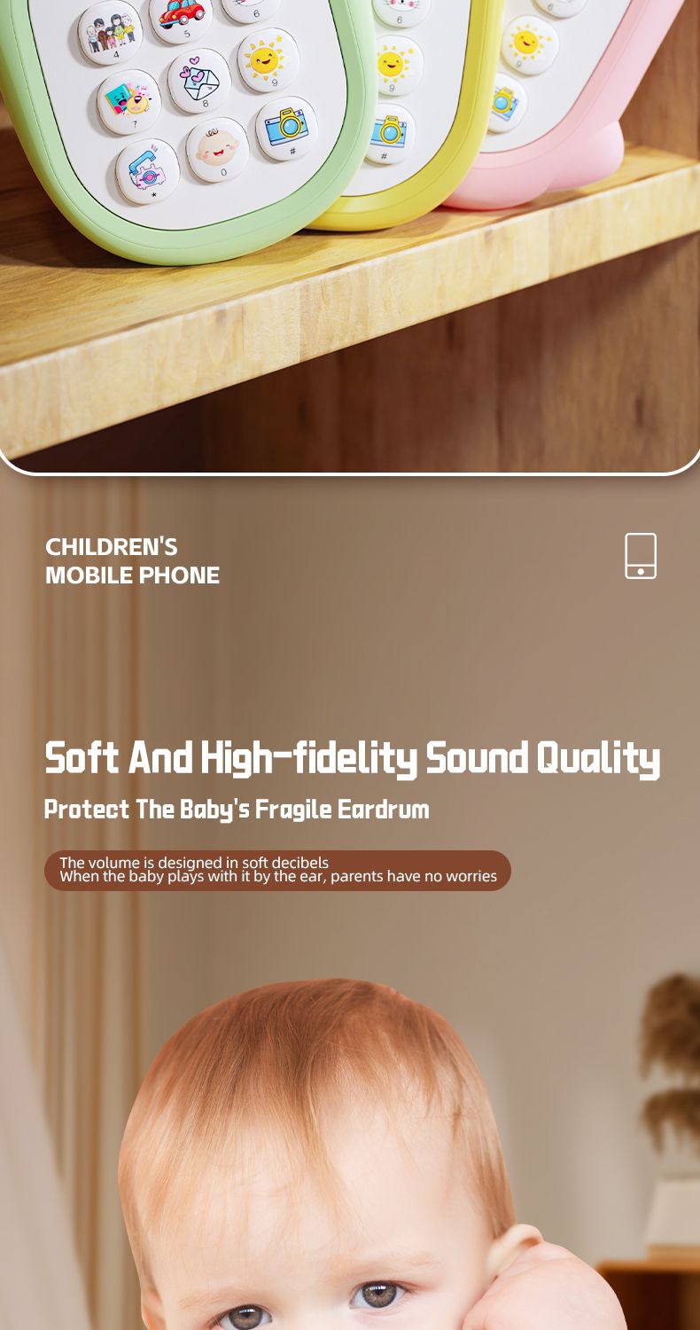 Bebek İki Dilli Cep Telefonu Erken Eğitim Çocuk Karikatür Simülasyon Cep Telefonu Müzik Hikaye Telefonu Eğitici Oyuncak_voghion.com