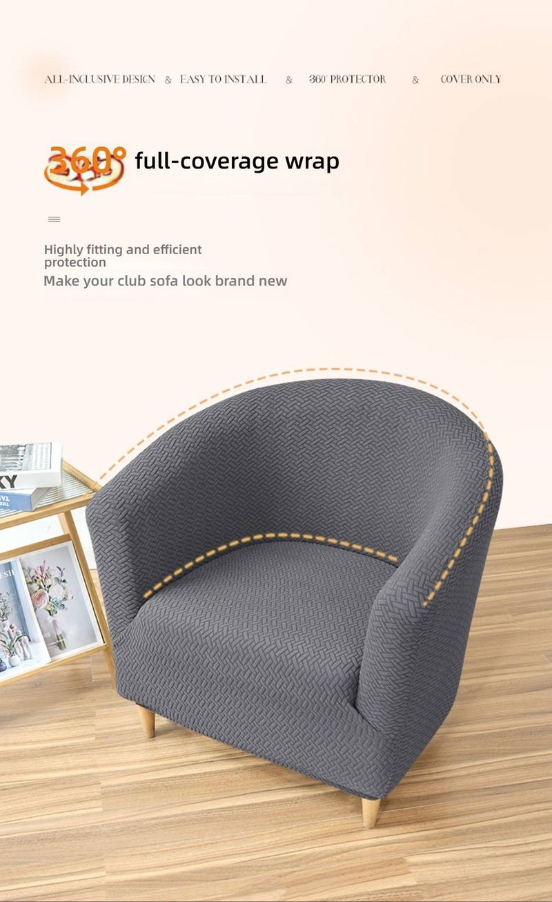 Copripoltrona elasticizzato in jacquard con sezione a T – Copribraccio rotondo antiscivolo e protezione per lo stand, copridivano elastico antiscivolo antipolvere_voghion.com