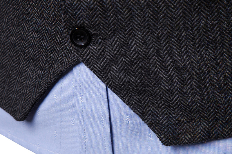 Giacca da uomo stile gilet monopetto a spina di pesce M49_voghion.com
