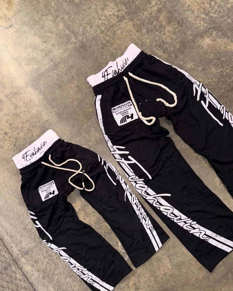 Herrenbekleidung Street Style Unisex Doppelte Taille Design Lose Große Größe Dreidimensional Bedruckte Freizeithose_voghion.com