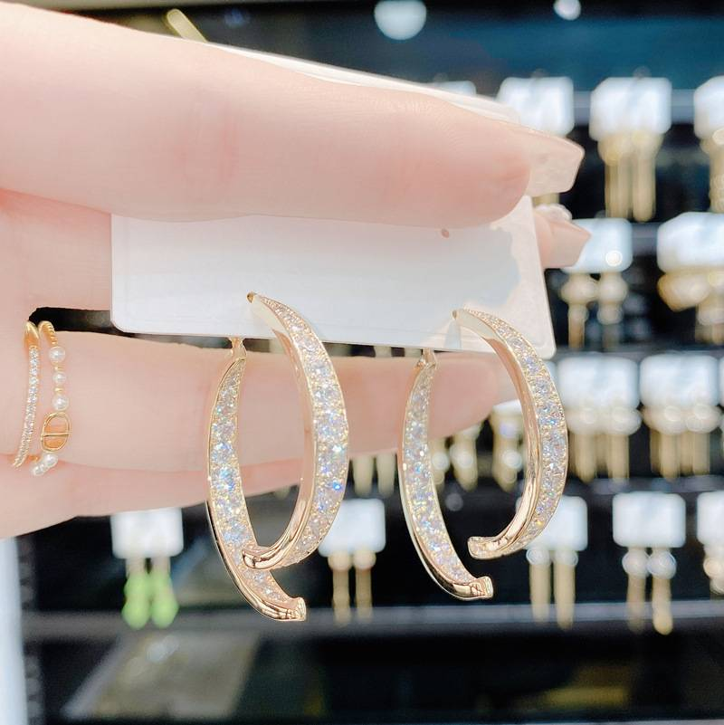 Orecchini da donna con diamanti a doppio strato irregolari, stile INS, con perforazione, regalo di amicizia per ragazze alla moda_voghion.com