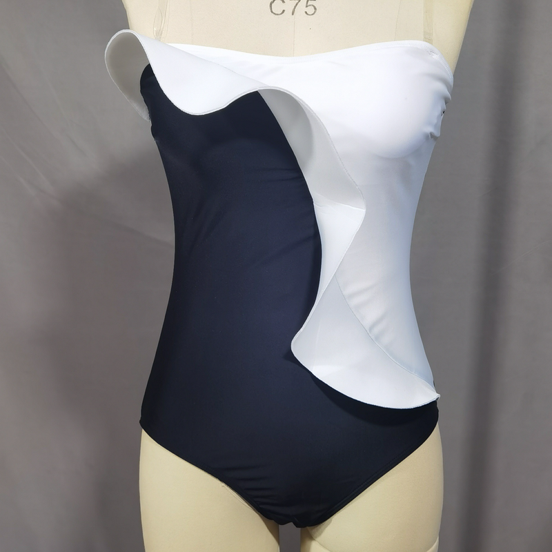 Damenbekleidung Sexy rückenfreier einteiliger Badeanzug weiblicher enger Retro-Netzrock-Badeanzug_voghion.com