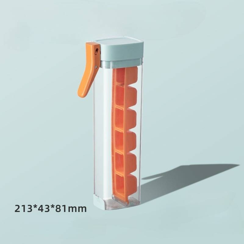 Outras ferramentas especiais de cozinha Bandeja de gelo com prensa de uma mão Máquina de gelo de silicone de grau alimentício com tampa_voghion.com
