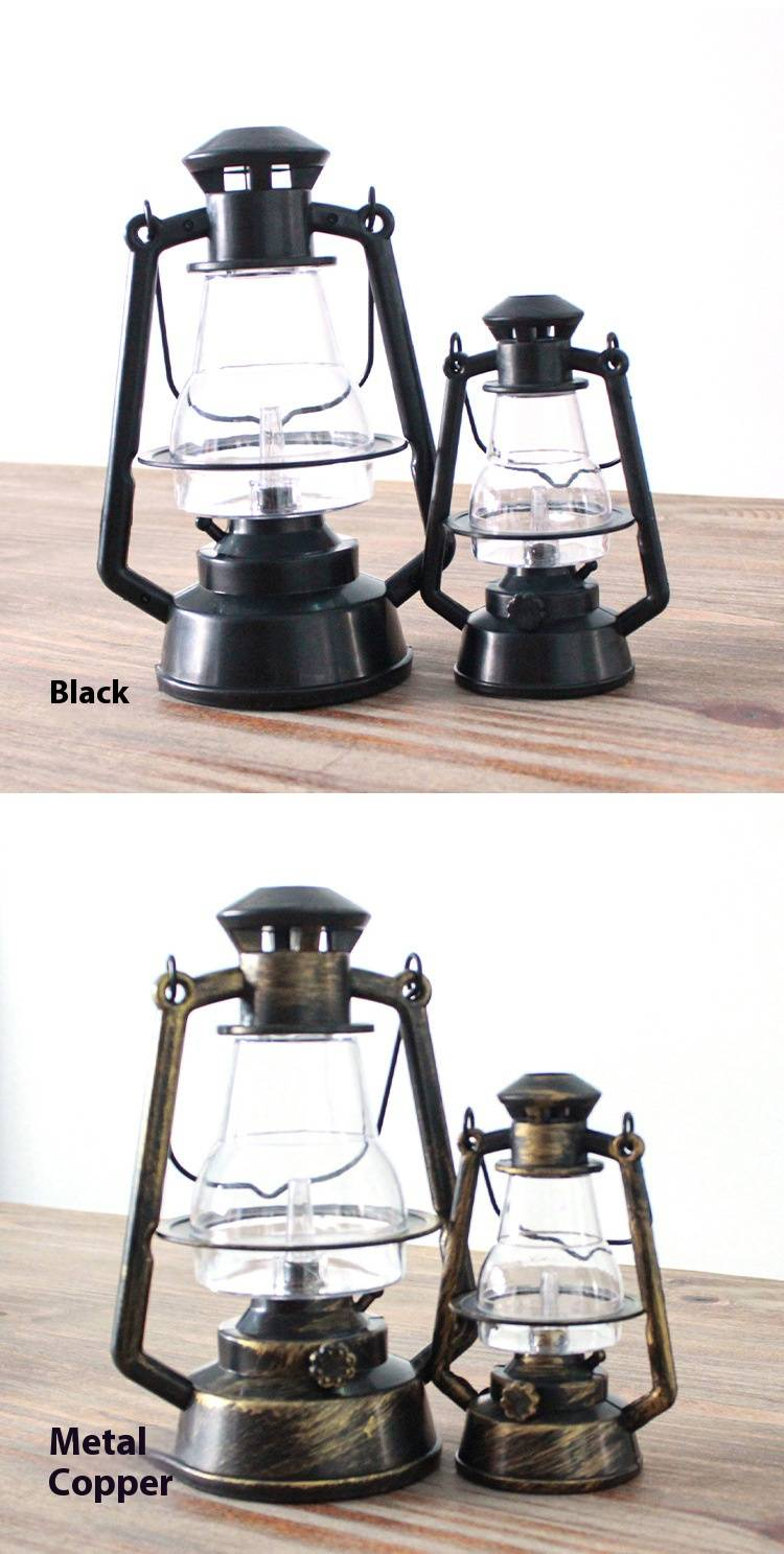 Vintage-LED-Öllaterne – flackernder Flammeneffekt, Größen 17 cm und 25 cm, batteriebetrieben für Innen- und Festivaldekoration (Rot/Kupfer/Schwarz/Silber)_voghion.com