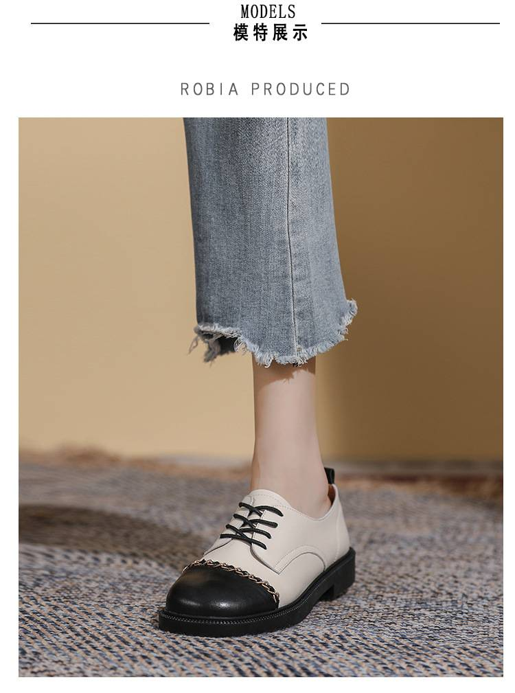 Women's Lace-up Thick-soled Loafer Shoes With Chunky Heels And Soft Soles._voghion.com