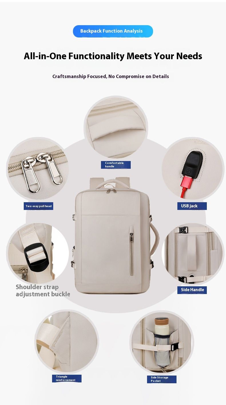 Stylish Multifunctional Backpack For Men And Women - Lightweight Waterproof Laptop Backpack With Oxford Fabric For Travel, Work, And Everyday Use_voghion.com