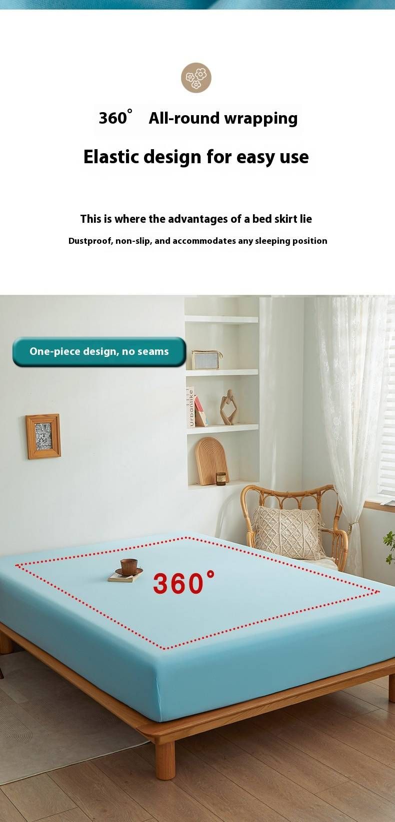 Drap-housse uni – Protège-matelas extensible et antidérapant (blanc, rose, bleu ciel et plus) – Couvre-lit minimaliste moderne_voghion.com