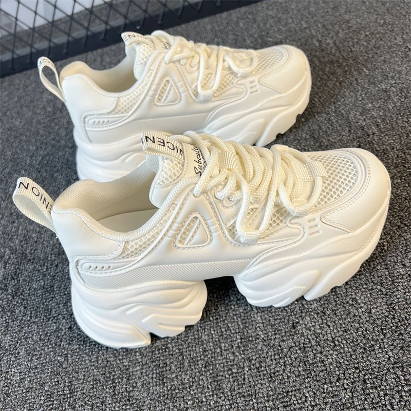 Mesh respirabil cu talpa groasa tata femei versatile alb sport casual confortabil pantofi mari inaltime 6cm_voghion.com