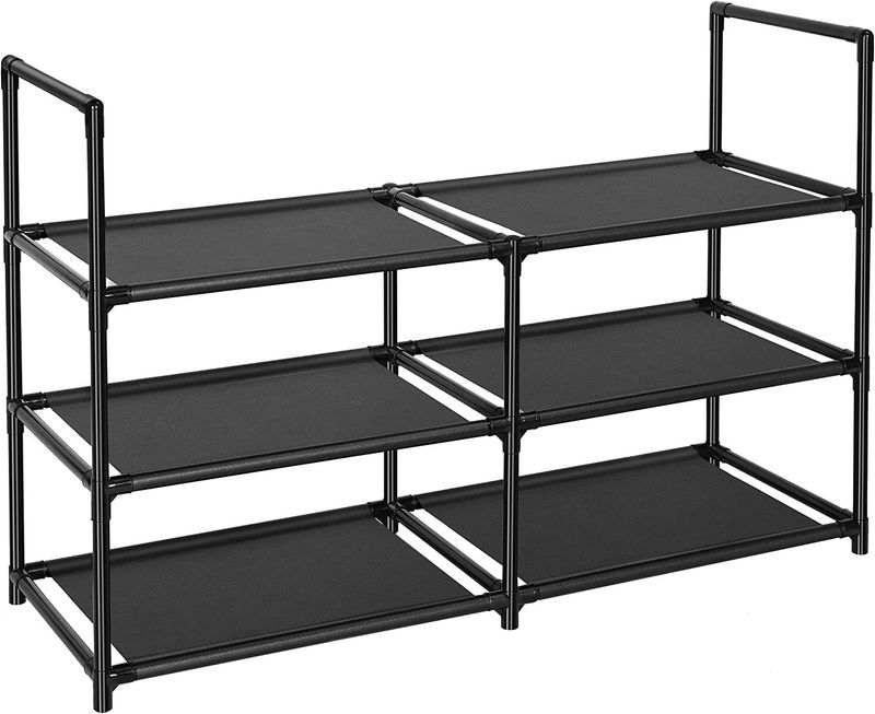 Familien-Organizer, mehrschichtiges, staubdichtes Schuhregal, platzsparender Organizer mit Metallrahmen und Bezug aus Vliesstoff für den Eingangsbereich des Wohnheims_voghion.com