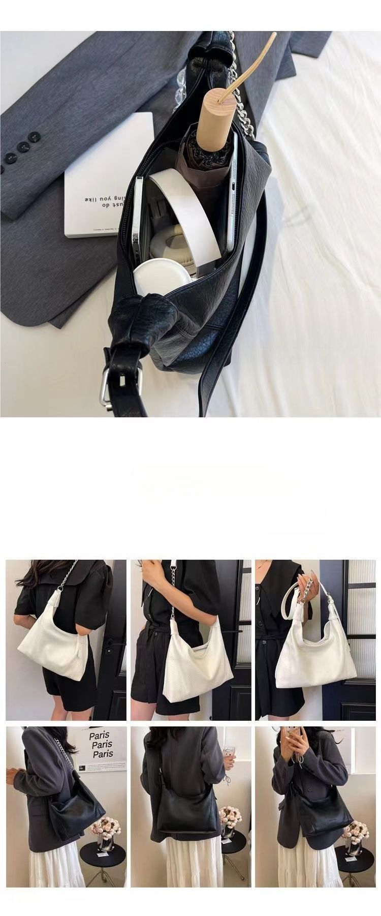 Borsa a tracolla multifunzionale da pendolare, casual, personalizzata, semplice, leggera._voghion.com
