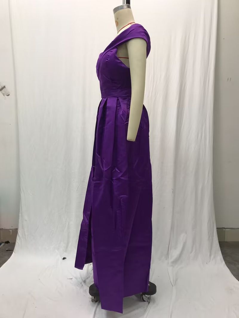 Women's deep V-neck ebay satin multi-color dress_voghion.com
