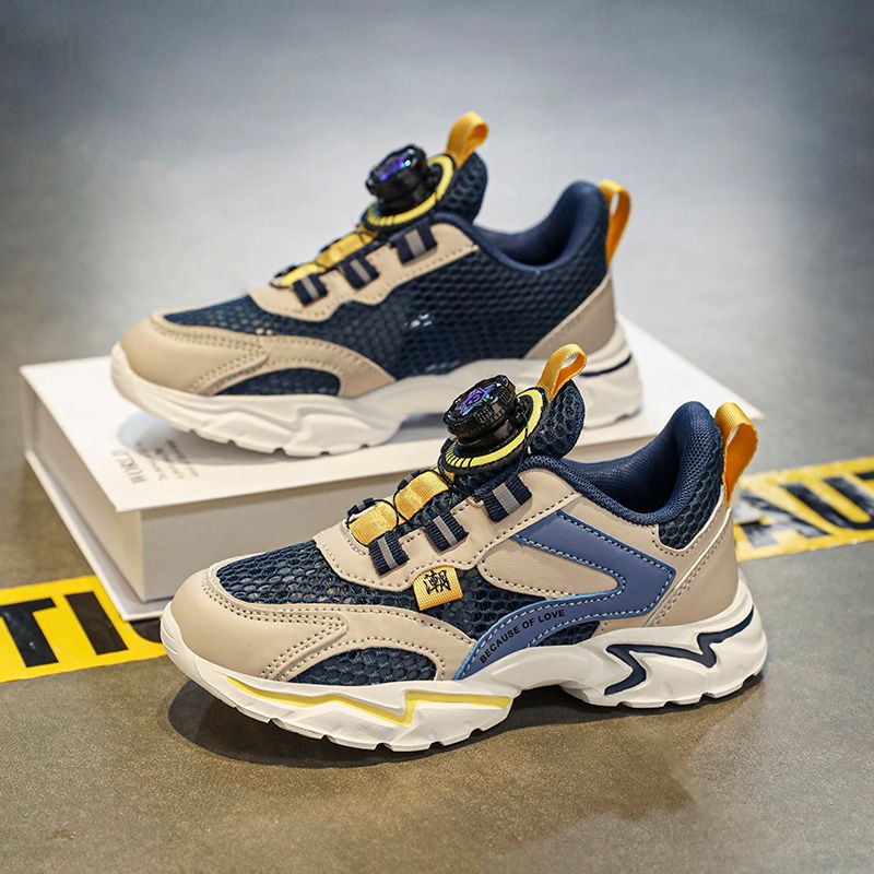 Chaussures d'été en maille épaisse pour garçons, chaussures de sport décontractées pour enfants, baskets de tennis antidérapantes pour garçons de 4 à 12 ans_voghion.com