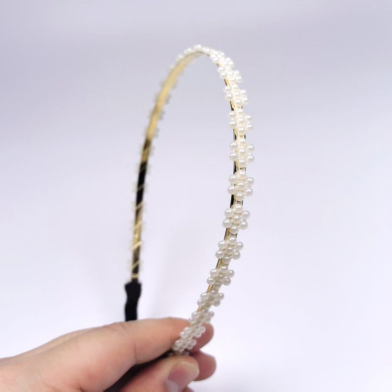 Neue Mode Perle Licht Super Fee Baby Stirnband Handgemachte Fühlen Gebrochen Metall Haar Zubehör Pony Für Frauen_voghion.com