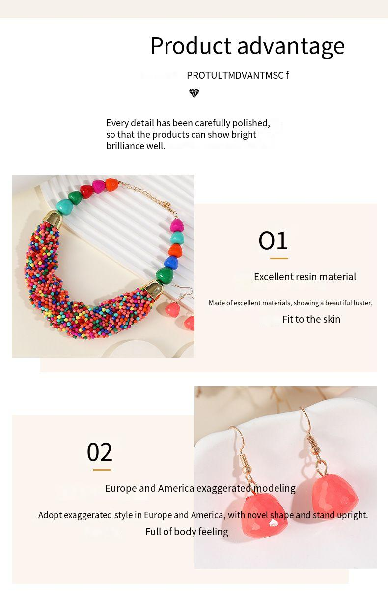 Woven Three-piece Beaded Rice Beads Multi-layer Exaggerated Retro Ethnic Bohemian Necklace Set Ladies_voghion.com
