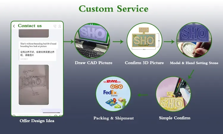 su 8 Custom Sliver 6 VVS Iced Out Donna e Uomo Hip Hop Gioielli Denti Dia Moissanite Grillz_voghion.com