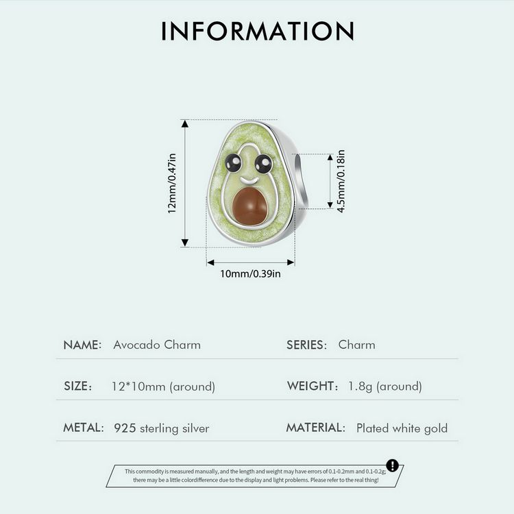 Avocado Charm Sterling Silver Charm_voghion.com