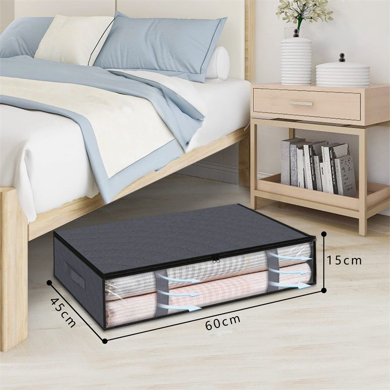 Cassetti portaoggetti sottoletto - Scatola organizer trasparente e piatta (design scorrevole facile, salvaspazio, profilo basso, plastica resistente)_voghion.com