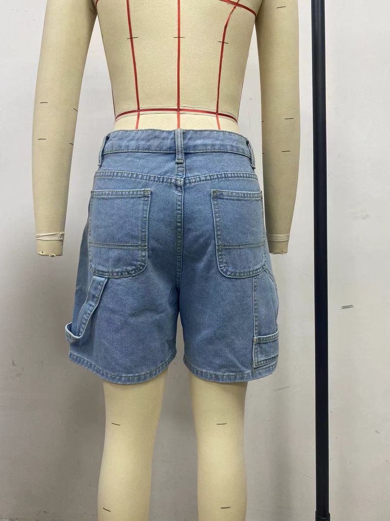 Women's Straight Leg Cargo Jeans - Classic Washed Denim Pants With Utility Pockets Streetwear Casual Trousers_voghion.com