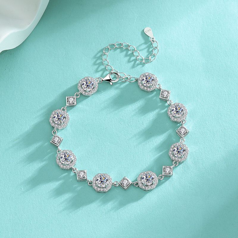 Bracciale da donna in argento puro con moissanite quadrata da 4 carati, leggero e di alta qualità, nuovo modello 2025_voghion.com