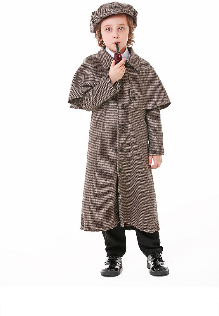 Parent-child children's detective suit, brain burning intelligence puzzle game, role-playing movie, long windbreaker set_voghion.com