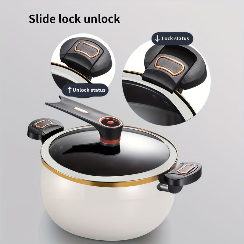 Multifunctional Large Capacity Kitchen Pot 8L Micro Pressure Large Stockpot Quick Cooking Locking Handle Stew Saucepan_voghion.com