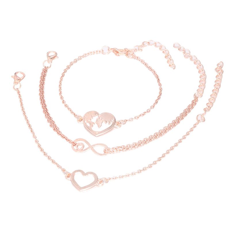 Fashion and Simplicity Double Love Handicrafts Lucky 8-character 3-piece Bracelet Set_voghion.com