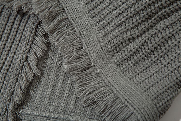 Street Style Tassel Fringe Design Knitted Cardigan For Men Women, Loose And Casual Loose-Fit Sweater_voghion.com