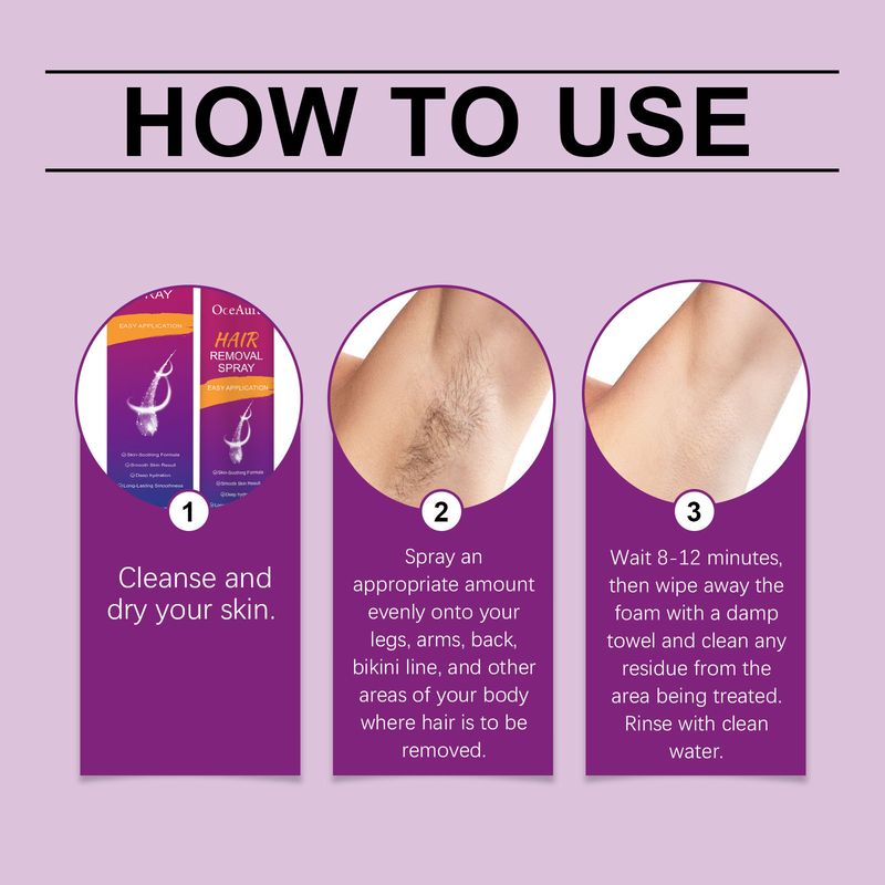 OCEAURA Hair Removal Mousse Spray Gentle Care Skin Delicate Smooth Refreshing Non-Sticky Suitable For Whole Body_voghion.com