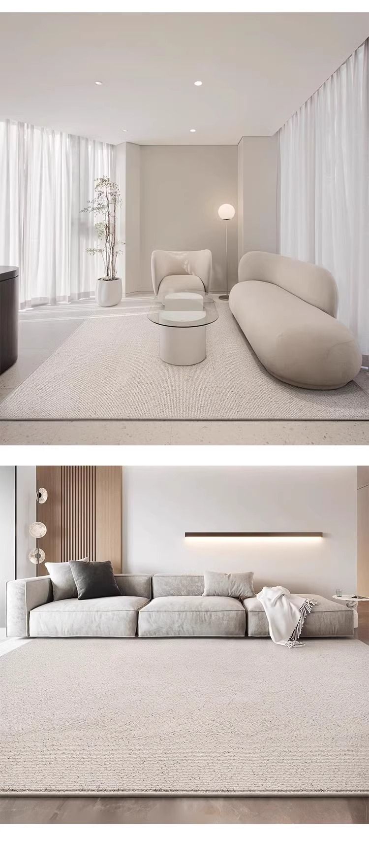 Premium New Zealand Wool Blend Area Rug - Soft & Plush For Living Room, Bedroom, Or Study - Modern Minimalist Design - Available In Multiple Sizes_voghion.com