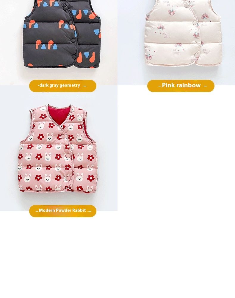 Baby Vest 90 White Duck Down Children's Light Thin Tank Top Outer Clothes for Boys Girls Autumn and Winter Camry_voghion.com