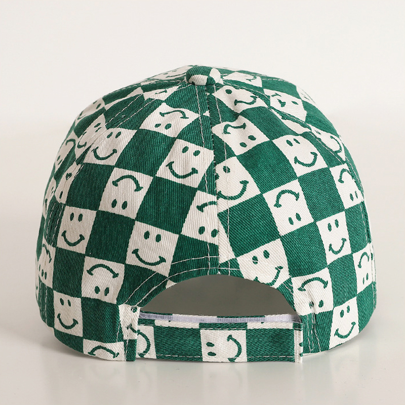 Cappelli da baseball scozzesi con motivo sorriso di cartone animato primavera estate cappelli per bambini per bambini cappello da sole per bambini in cotone per ragazze_voghion.com