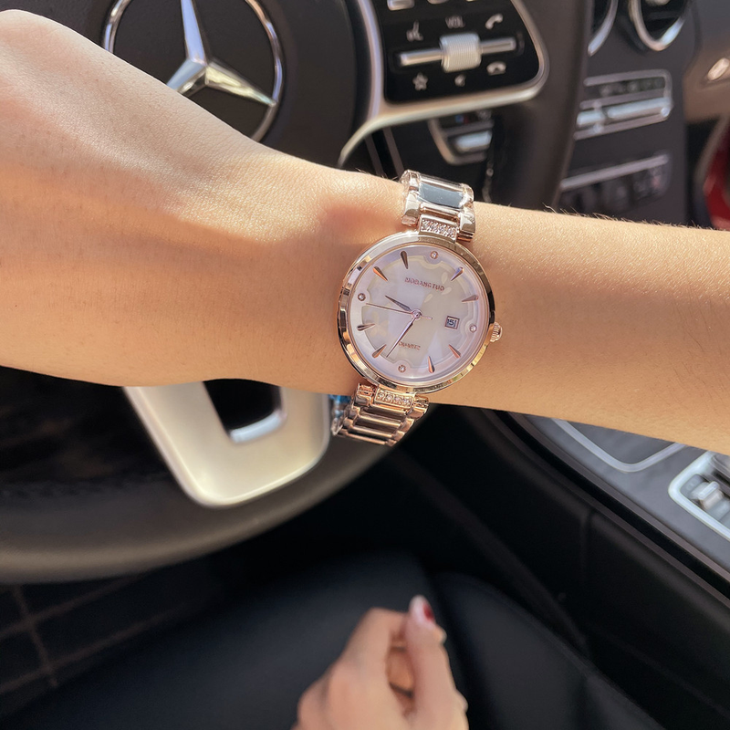 Orologio da donna con calendario e cintura impermeabile al quarzo minimalista in ceramica di nuova moda_voghion.com