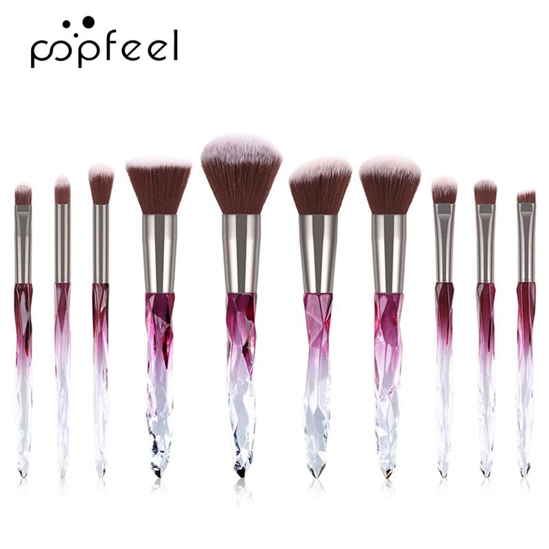 Make-up-Tool-Kits 10 stücke Kristall Make-Up Pinsel Diamant Griff Augenbraue Pinsel Schönheit Werkzeuge TOOL002_voghion.com