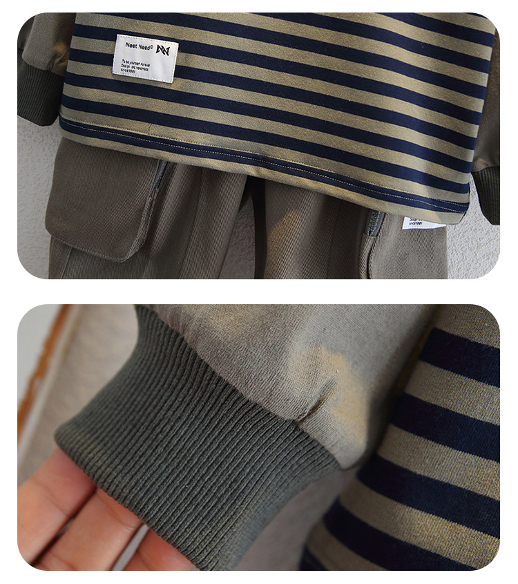 Children's Clothing Autumn Suit 2023 New Baby Net Red Fried Street Clothes Trendy Boys' Handsome Sweater Two Piece_voghion.com