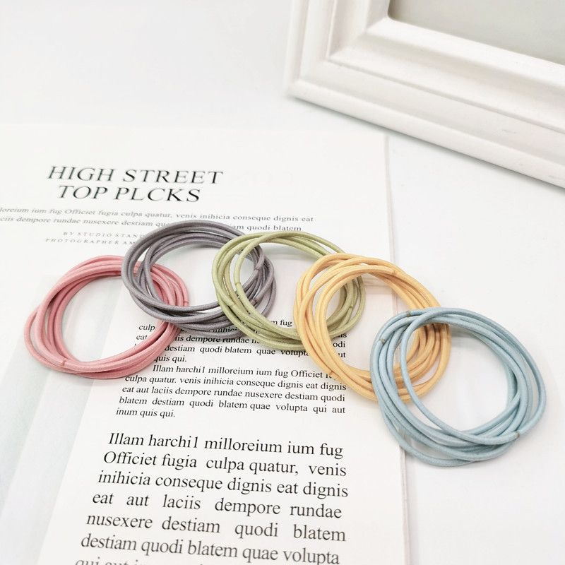 Corda sottile per la testa, legatura per capelli da ragazza, elastico ad alta elasticità, anello per capelli di base, 100 pezzi_voghion.com