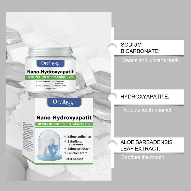 ORALHOE Gentle Cleaning Teeth Moisturizing Oral Freshness Glossy Clean Daily Care Tooth Powder_voghion.com