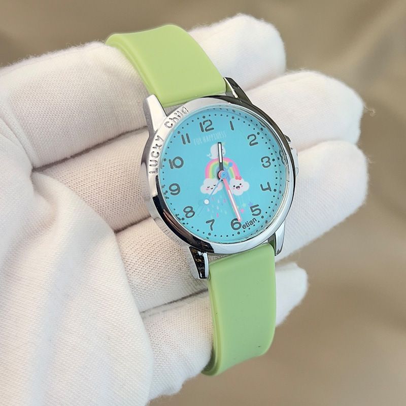 Student Watch Children's Watch Cute Rainbow Silicone Watch Luminous Pointer Student Watch_voghion.com