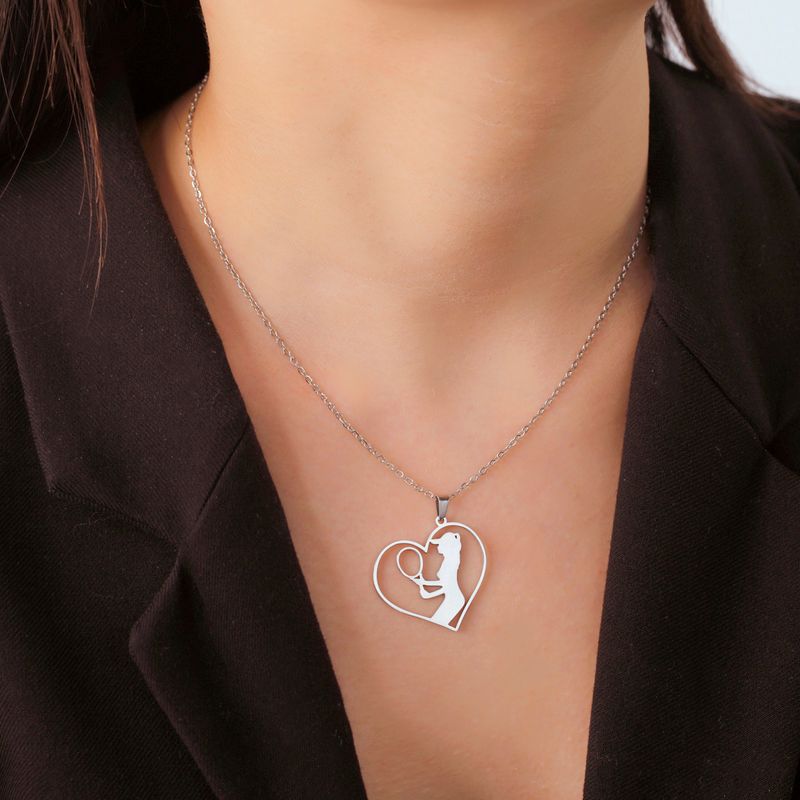 Collier tendance COOLTIME en acier inoxydable avec pendentif sport pour les amateurs de sport, bijoux ras du cou pour couple, cadeau_voghion.com