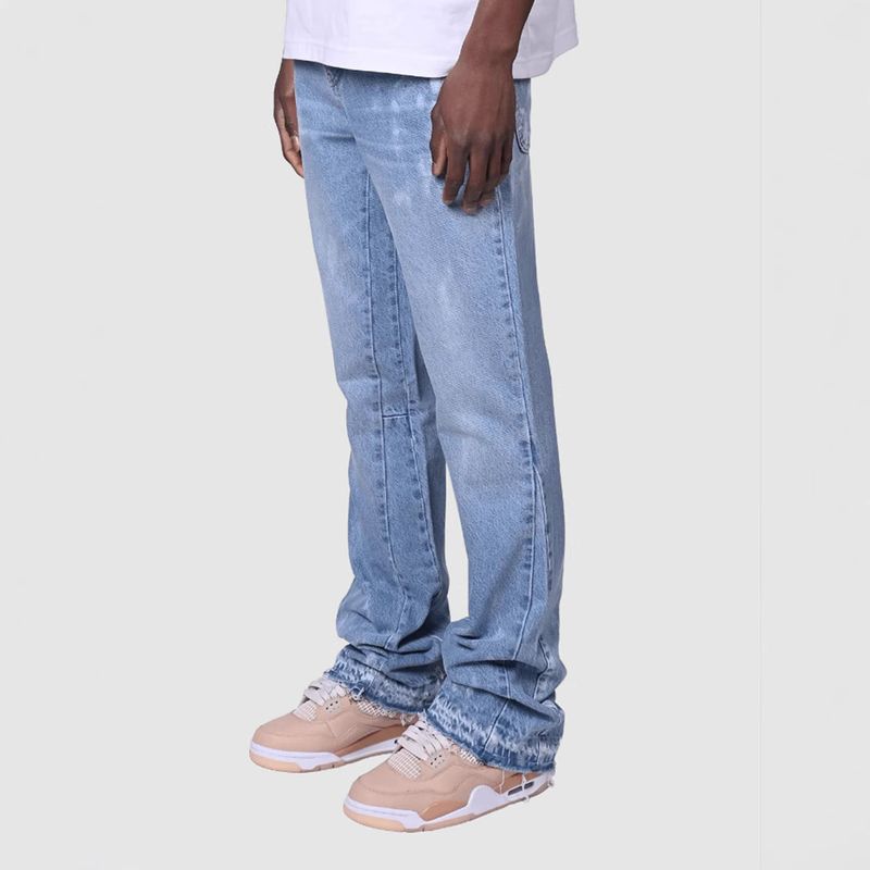 Jeans da uomo classici elasticizzati a gamba dritta, comodi e con elastico in vita, per abbigliamento casual_voghion.com