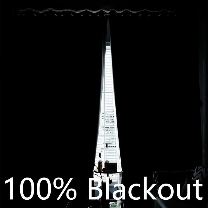 Double Sided Polyester Pongee Full Blackout Perforated Blackout Curtains Finished Curtains_voghion.com