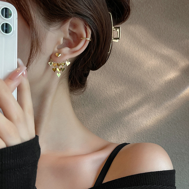 Sier VENUS Sterling moda Multi uso Metal corazón borla gota pendientes joyería Halloween fiesta Accesso_voghion.com