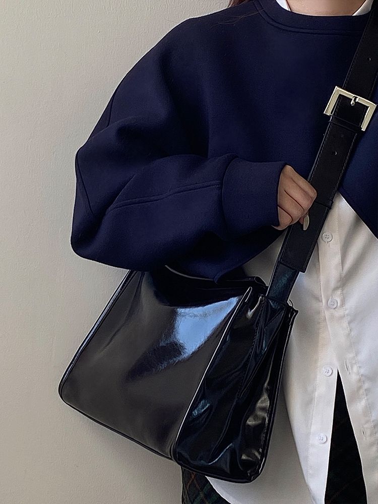 Tracolla larga in cera d'olio, tracolla singola per spostamenti semplici, nuova grande capacità, struttura versatile, borsa tote in morbida pelle,_voghion.com