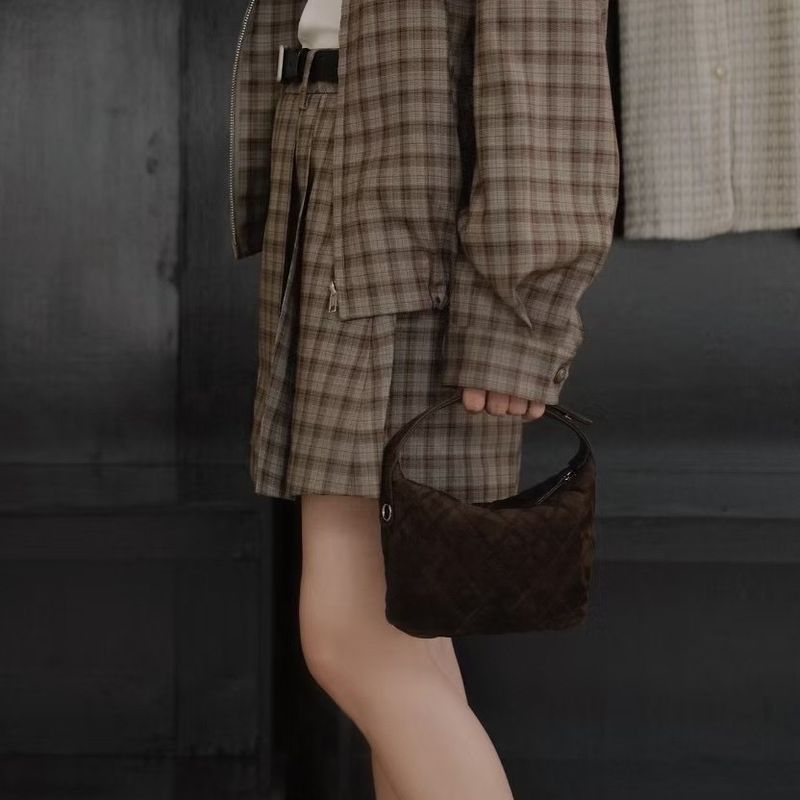 Borsa a mano Hobo con tracolla versatile in vera pelle, stile Frosted 25c, con tracolla a catena trapuntata, porta pranzo da donna_voghion.com