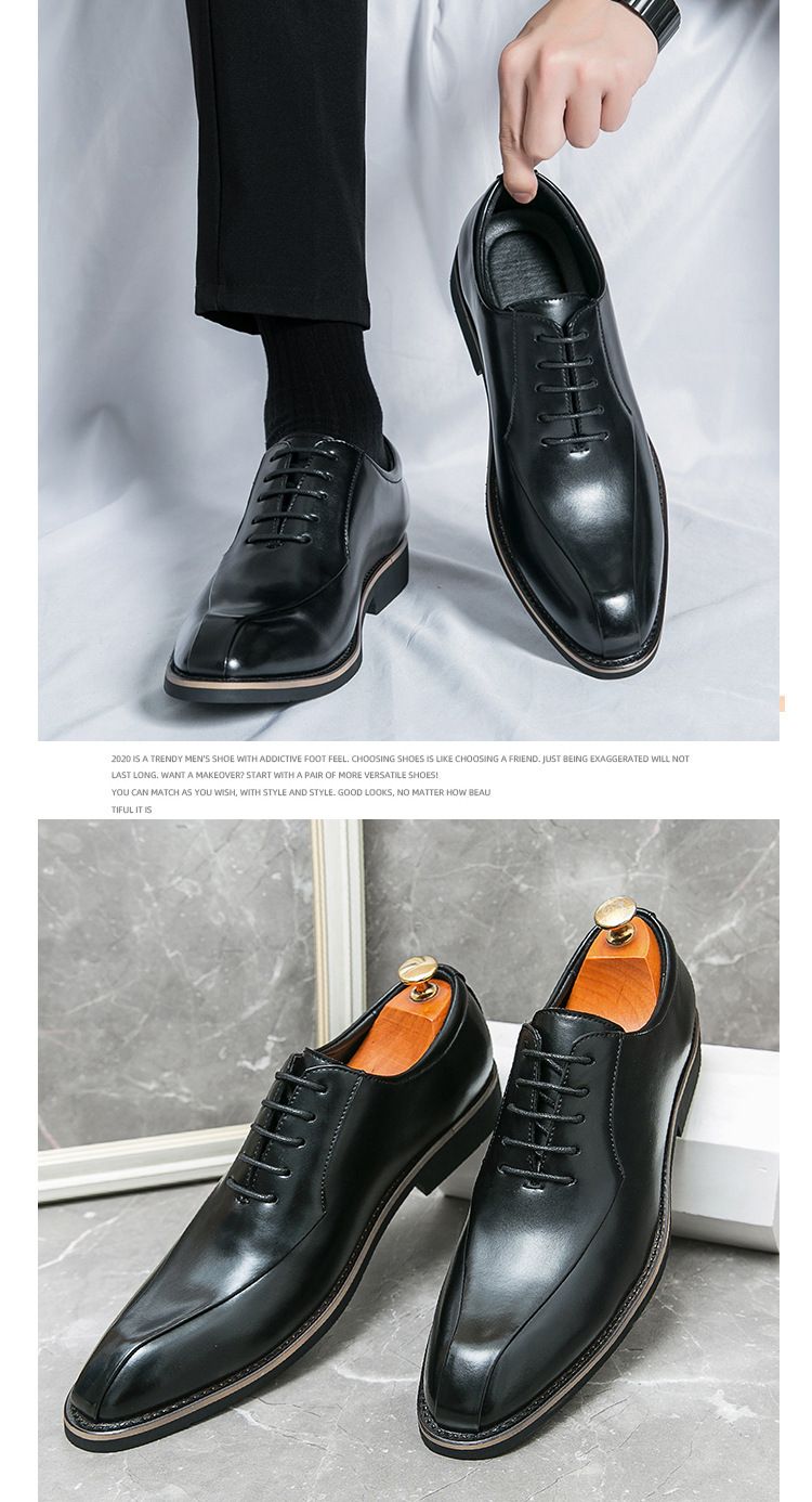 Ανδρικό επαγγελματικό casual φόρεμα Oxfords επίσημα παπούτσια με κορδόνια για γραφείο, πάρτι και καθημερινά ρούχα_voghion.com