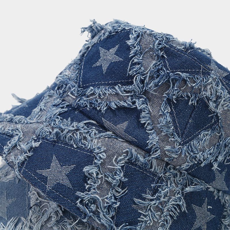 Heißer Verkauf 2024 Herbst Winter Denim Stern Stickerei Warme Fischer Eimer Hut Im Freien Reise Sonne Kappe Für Männer Und Frauen 208_voghion.com