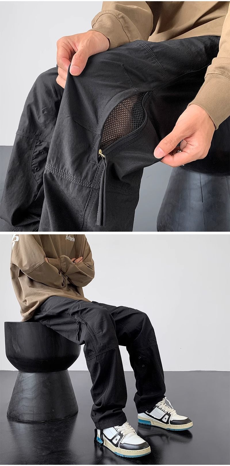 Herrenbekleidung Funktionelle Fallschirmjäger-Angriffshose Herren Frühling und Sommer Wasserdichter Outdoor-Schnelltrocknungsoverall Mit Seitlichem Reißverschluss Bergsteigerhose_voghion.com