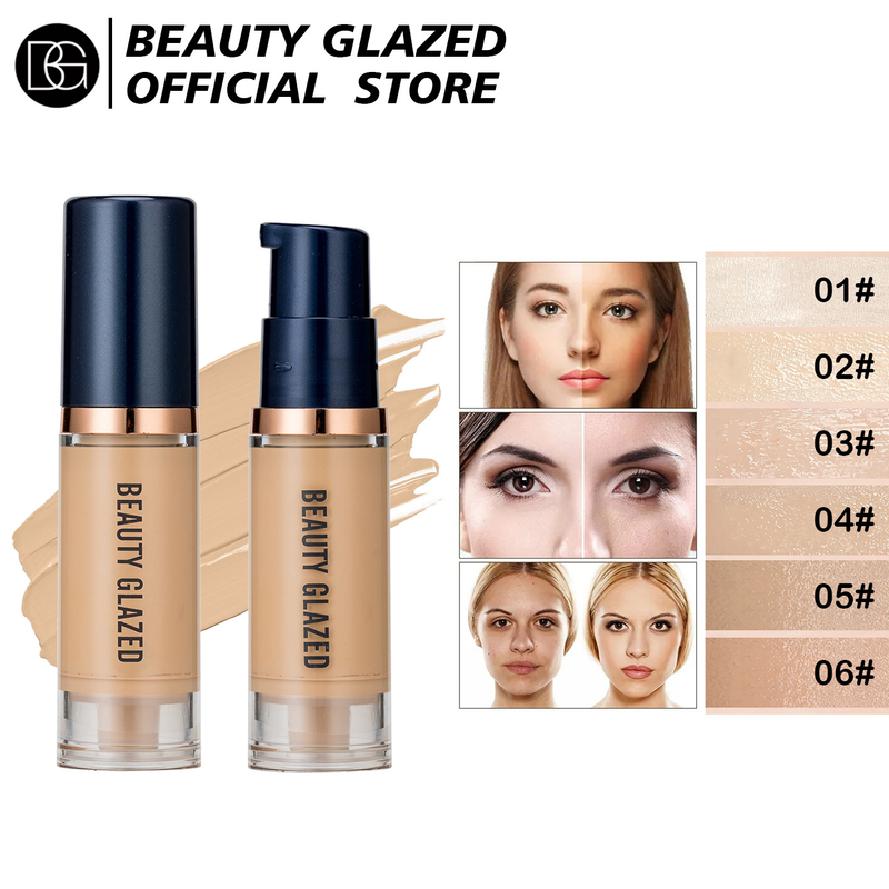 BEAUTY GLAZED 6-Farben-Flüssiggrundierung, halbdeckendes Make-up vor Milchpulver_voghion.com