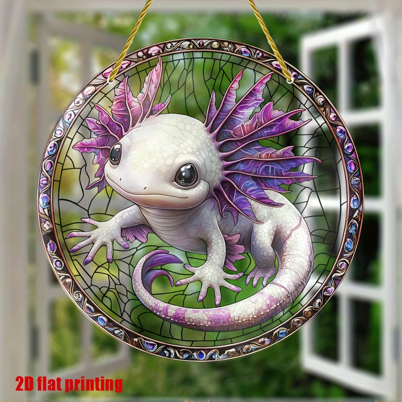 20 cm Axolotl-solfanger - Søt akrylvinduskunst for dyreelskere, fantasivesendekor til hjem, soverom og veranda - Unik gaveidé_voghion.com