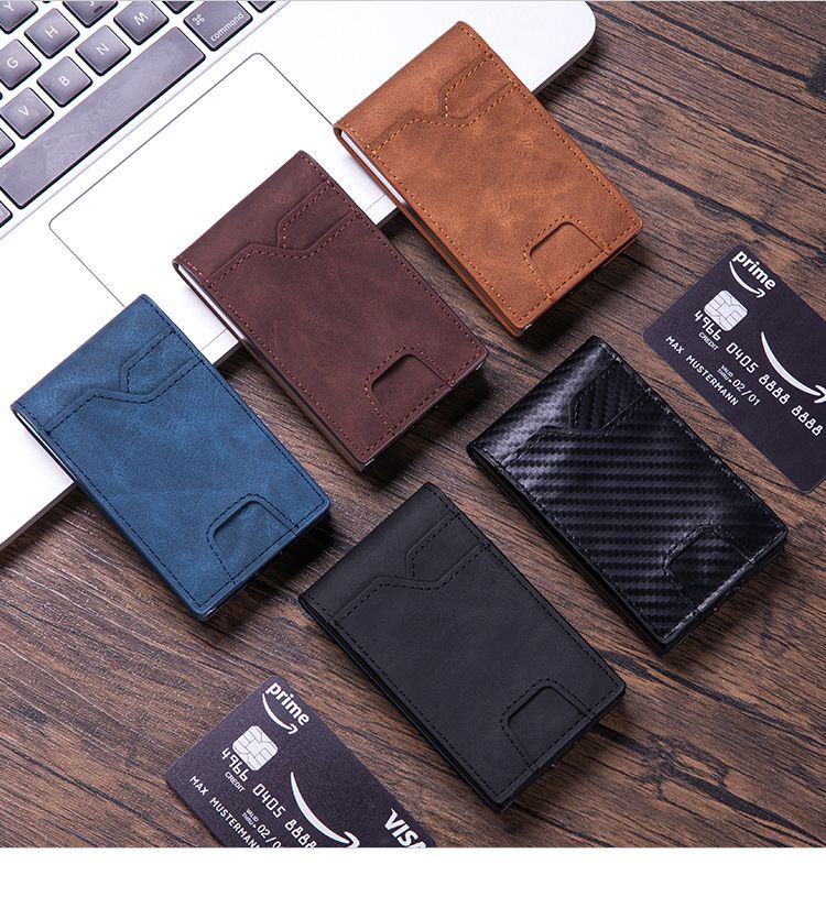 Schlankes RFID-blockierendes Kartenetui aus Aluminiumlegierung – Multifunktionale Geldbörse für Kreditkarten, Bargeld und Ausweis_voghion.com