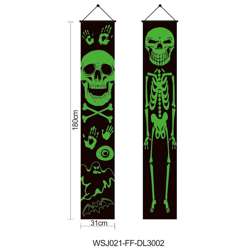 Bannière d'Halloween phosphorescente, décoration d'intérieur et d'extérieur pour jardin, cour, porte, fenêtre, citrouille fantôme effrayante_voghion.com